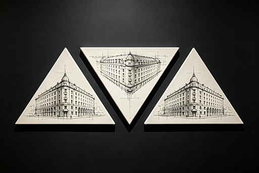 Product Canvas Print Display Stretched Canvas in Triangle